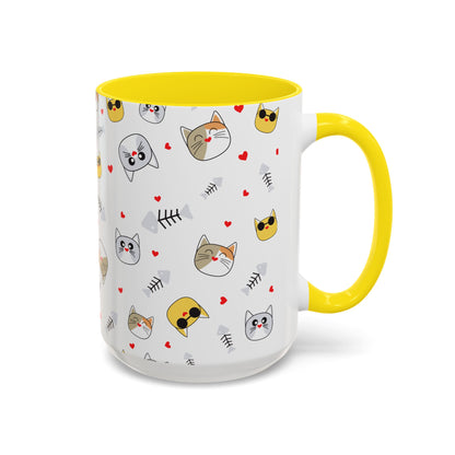Cute Cat-Themed Accent Coffee Mug for Cat Lovers