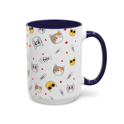 Cute Cat-Themed Accent Coffee Mug for Cat Lovers