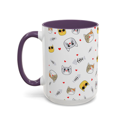 Cute Cat-Themed Accent Coffee Mug for Cat Lovers