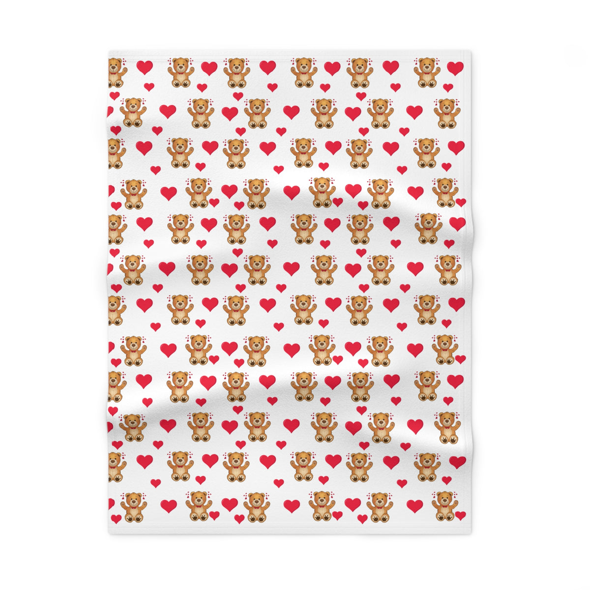 Heart & Teddy Motif Design for Baby Blanket