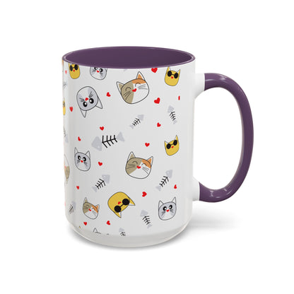 Cute Cat-Themed Accent Coffee Mug for Cat Lovers