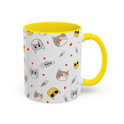 Cute Cat-Themed Accent Coffee Mug for Cat Lovers