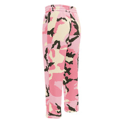 All over print with pink pattern wide leg Joggers